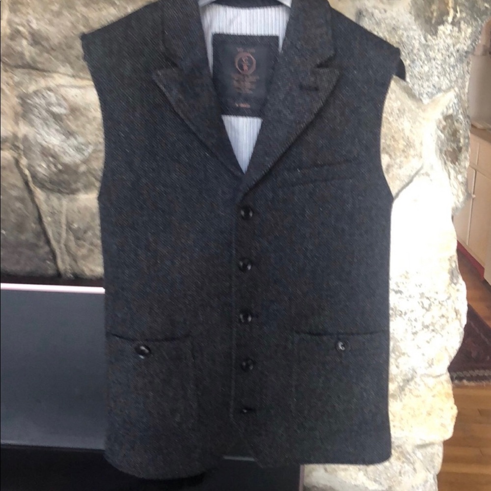 Copper & Black Wool Vest